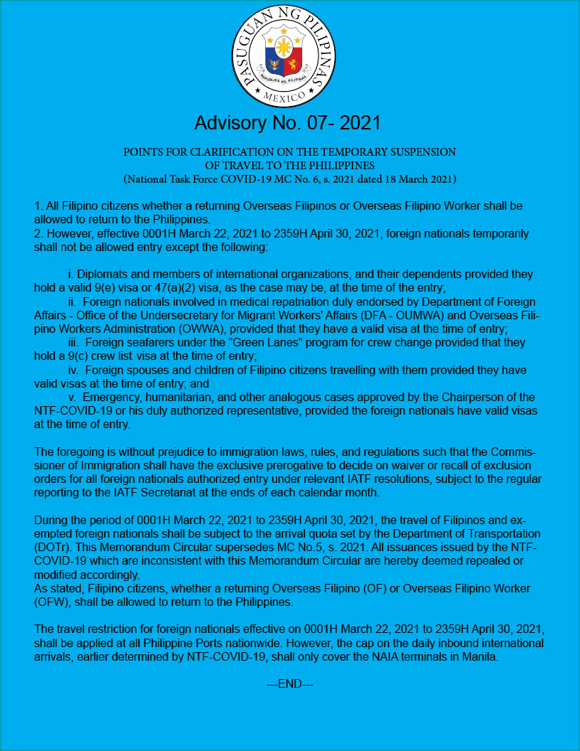 Advisory No 7 updated