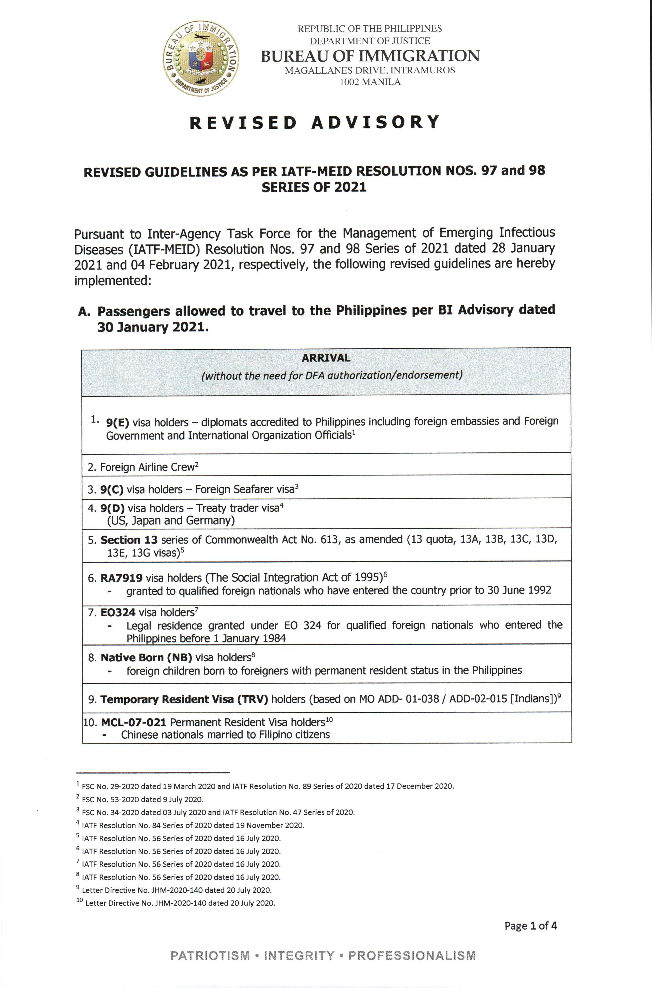 Foreign nationals allowed in PH Page 1