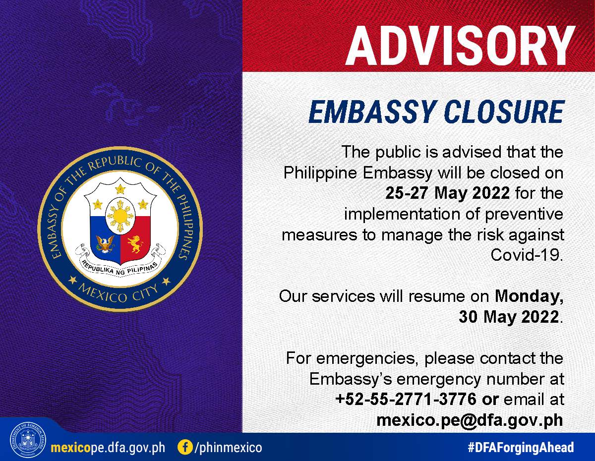 Advisories Embassy Closure