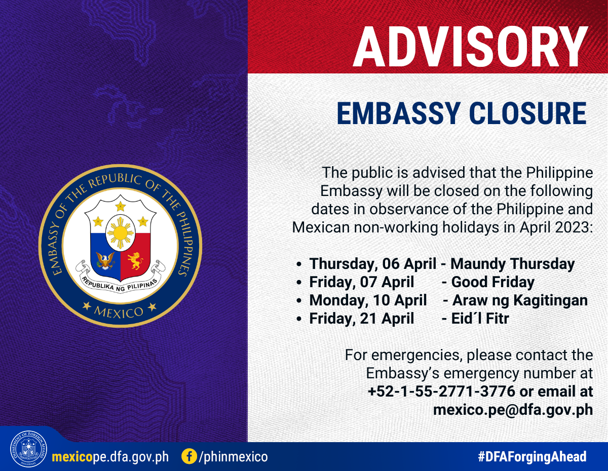 Public Advisory April 2023 Holidays